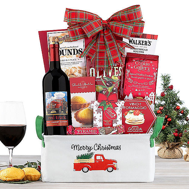 Red Truck Cabernet: Holiday Wine Gift Basket - GreatArrivals
