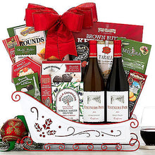 Vintners Path Duet: Holiday Sleigh Basket - GreatArrivals