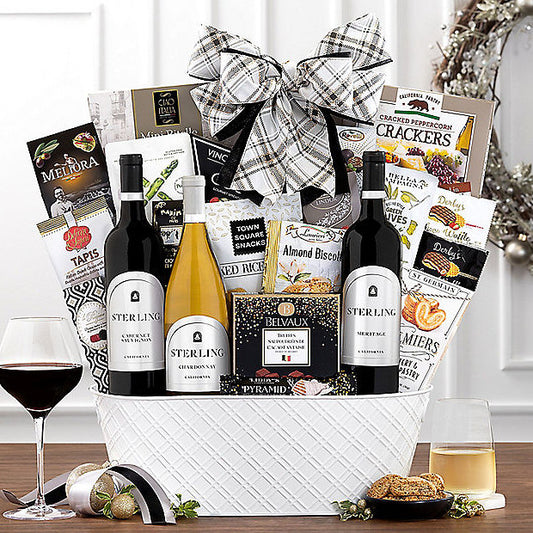 Sterling Vintner's Trio: Gourmet Gift Basket - GreatArrivals