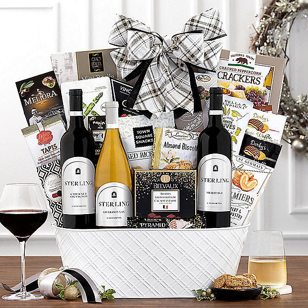 Sterling Vintner's Trio: Gourmet Gift Basket - GreatArrivals