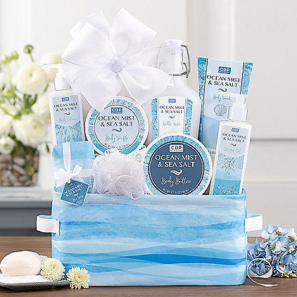 Relax & Enjoy: Ocean Mist & Sea Salt Spa Gift Basket - GreatArrivals