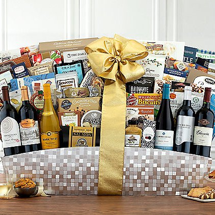 The California 6 Pack: Gourmet Wine Gift Basket - GreatArrivals