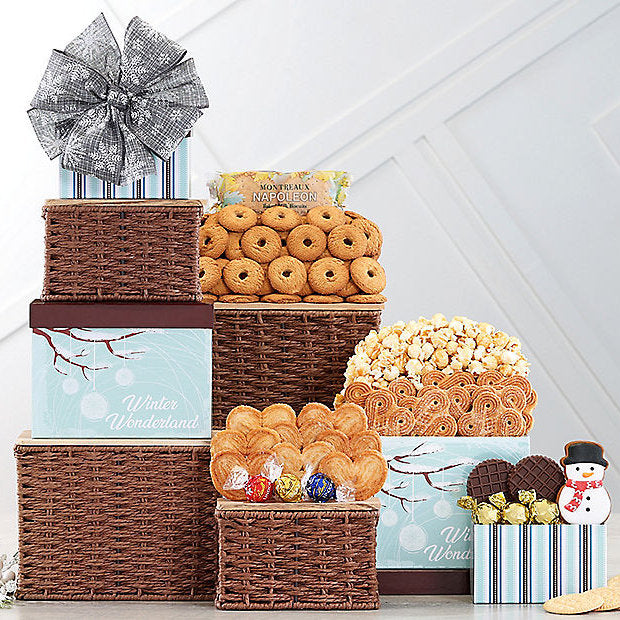 Frosted Elegance: Holiday Treats Tower - GreatArrivals