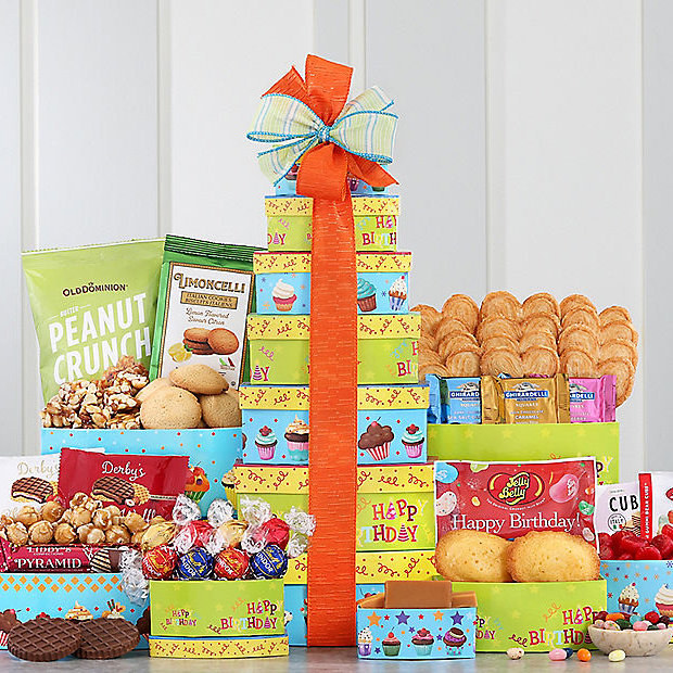 Best Wishes: Gourmet Birthday Gift Tower - GreatArrivals