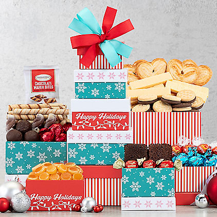 Happy Holidays: Festive Gift Tower - GreatArrivals
