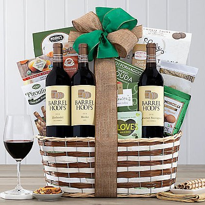 California Vineyards Red Wine Trio: Gourmet Gift Basket