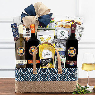 Italian Wine Collection: Gourmet Wine Gift Basket - GreatArrivals