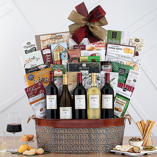 Houdini Vineyards Selection: Gourmet Wine Gift Basket - GreatArrivals