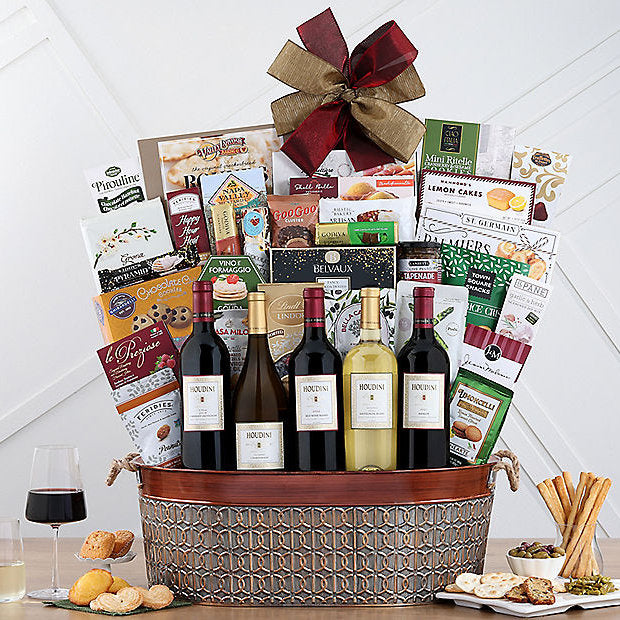 Houdini Vineyards Selection: Gourmet Wine Gift Basket - GreatArrivals