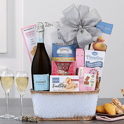 Bubbly: La Marca Prosecco Sparkling Wine Gift Basket - GreatArrivals
