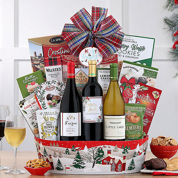 Holiday Red & White Trio: Festive Gift Basket - GreatArrivals