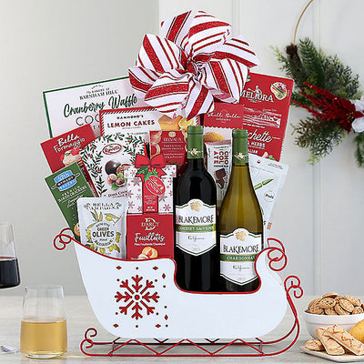 Blakemore Vineyards Duet: Holiday Sleigh Gift Basket - GreatArrivals