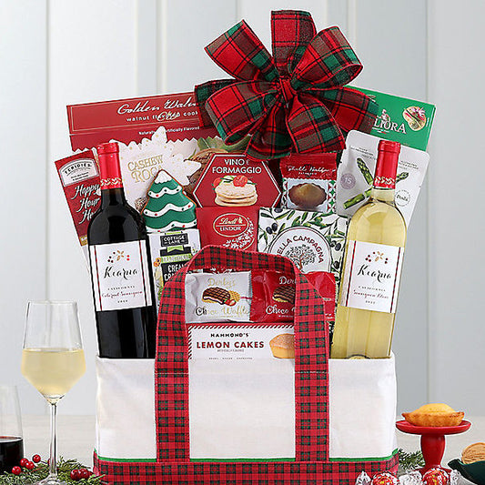 Kiarna Vineyards Red and White Duet: Gourmet Gift Basket - GreatArrivals