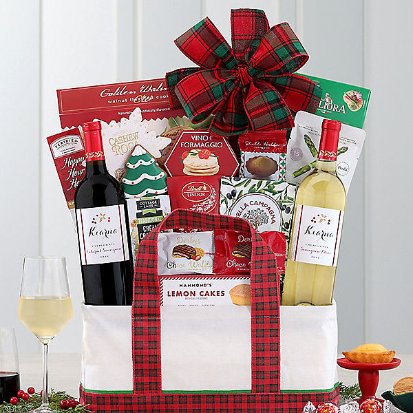 Kiarna Vineyards Red and White Duet: Gourmet Gift Basket - GreatArrivals