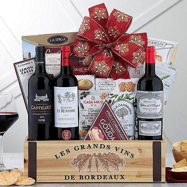 The Bordeaux Trio: Wine Gift Basket - GreatArrivals