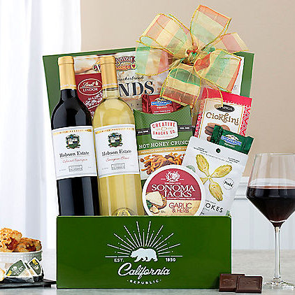 Hobson Estate Red & White: Gourmet Gift Basket - GreatArrivals