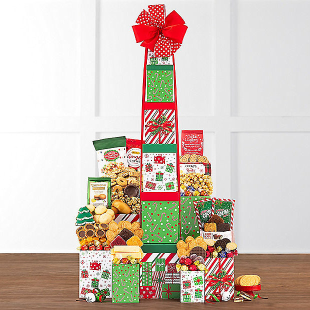 Winter Cheer: Christmas Holiday Gift Tower
