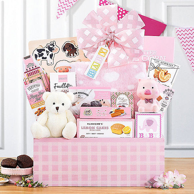 Hello Baby: Baby Girl Gift Basket - GreatArrivals