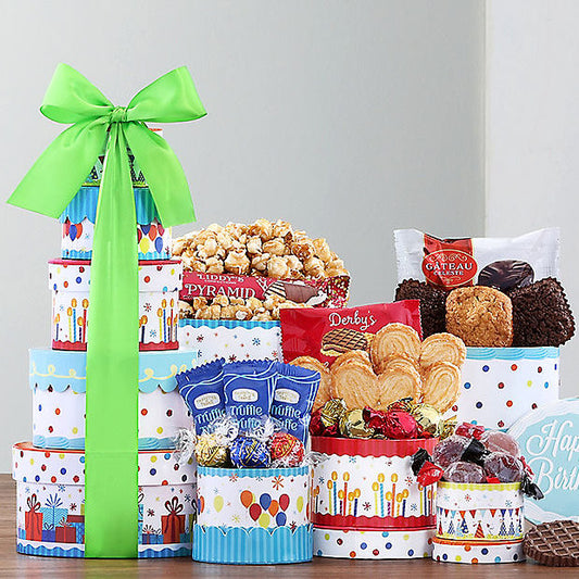 Make a Wish: Gourmet Birthday Gift Tower - GreatArrivals