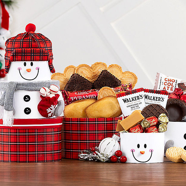 Snowman Treats: Christmas Holiday Gift Tower