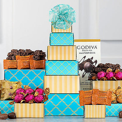 Divine Deluxe: Godiva Chocolate Gift Tower - GreatArrivals