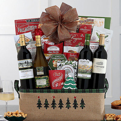 Holiday Bliss: Gourmet Wine Gift Basket - GreatArrivals