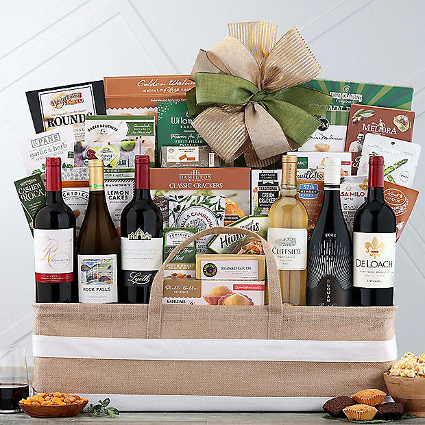 Premium California Wine Collection: Gourmet Wine Basket - GreatArrivals