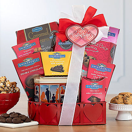 Ghirardelli Valentine: Chocolate Gift Basket - GreatArrivals
