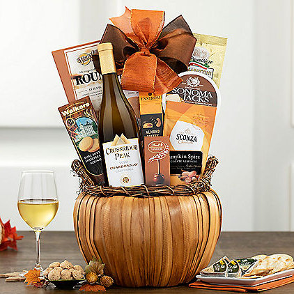 Crossridge Peak Chardonnay: Fall Wine Gift Basket - GreatArrivals
