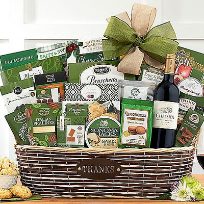Thanks A Million: Red Wine Gift Basket - GreatArrivals