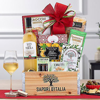 Viti Della Terra Pinot Grigio: White Wine Gift Basket - GreatArrivals
