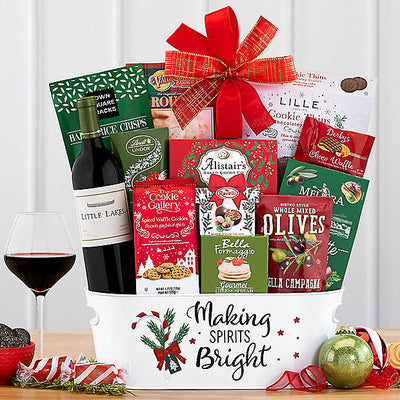 Little Lakes Merlot: Holiday Wine Basket - GreatArrivals