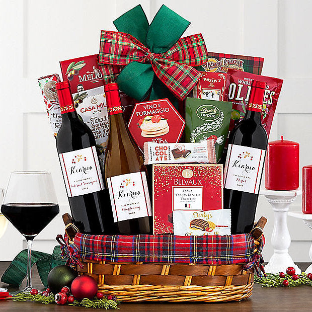 Kiarna Trio: Holiday Wine Gift Basket - GreatArrivals