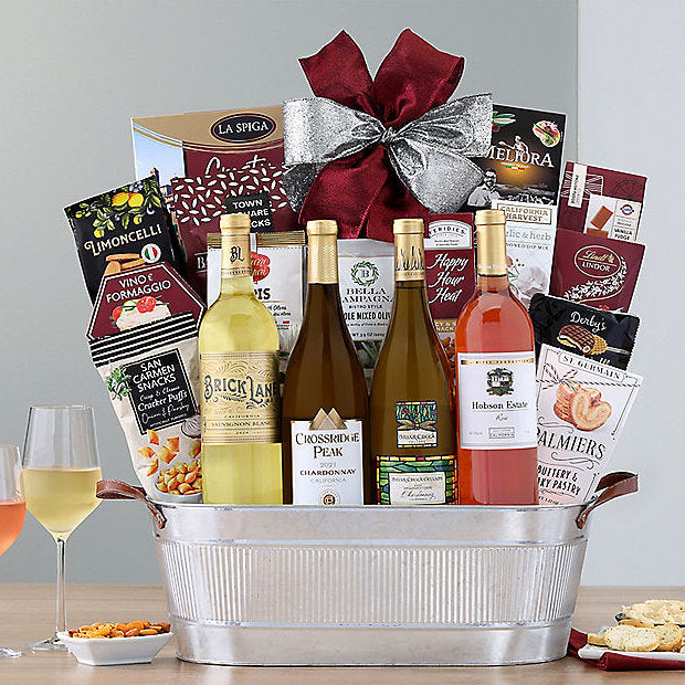 California Vineyards Quartet: White Wine Gift Basket - GreatArrivals