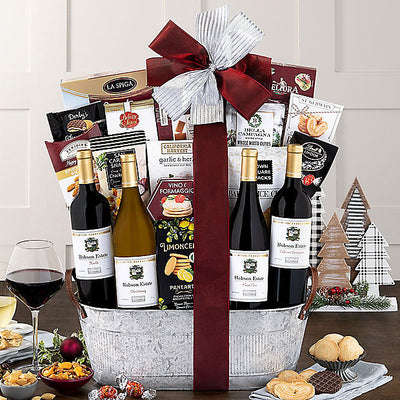 Hobson Estate Quartet: Gourmet Wine Basket - GreatArrivals