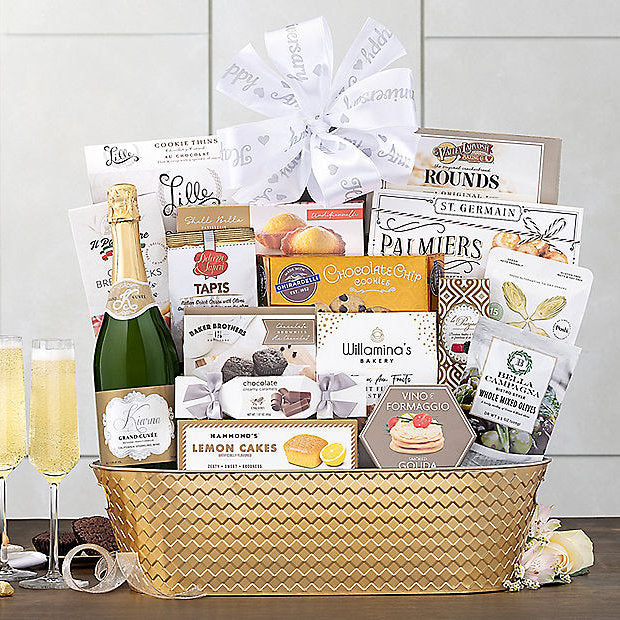 Sparkling Surprise: Anniversary Champagne Gift Basket - GreatArrivals