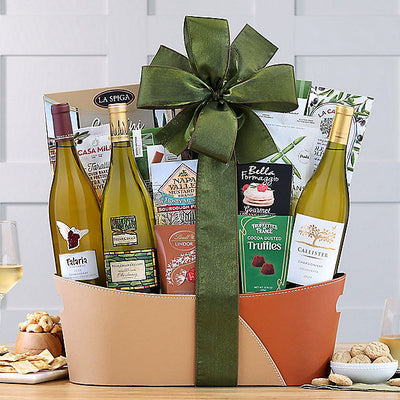 Chardonnay Trio: Gourmet Wine Basket - GreatArrivals