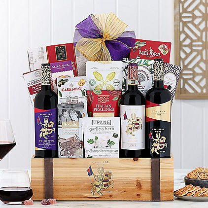 Cavaliere D'oro Italian Trio: Wine Gift Basket - GreatArrivals