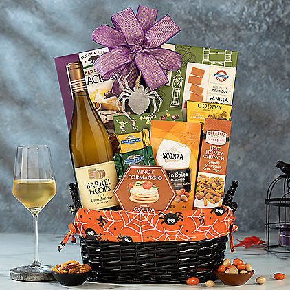 Haunted Halloween: Chardonnay Wine Gift Basket - GreatArrivals