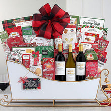 Callister Grand Trio: Holiday Sleigh Wine Basket - GreatArrivals