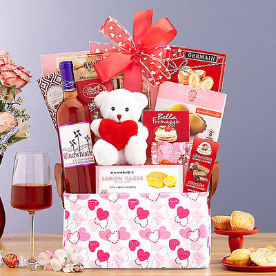 Windwhistle Red Moscato: Valentine's Day Wine Basket - GreatArrivals