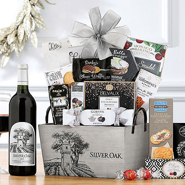 Silver Oak Cabernet: Premium Wine Basket by GreatArrivals