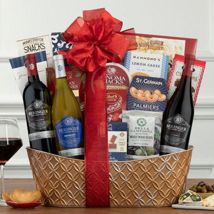 Beringer Founders' Estate Trio: Gourmet Wine Basket - GreatArrivals