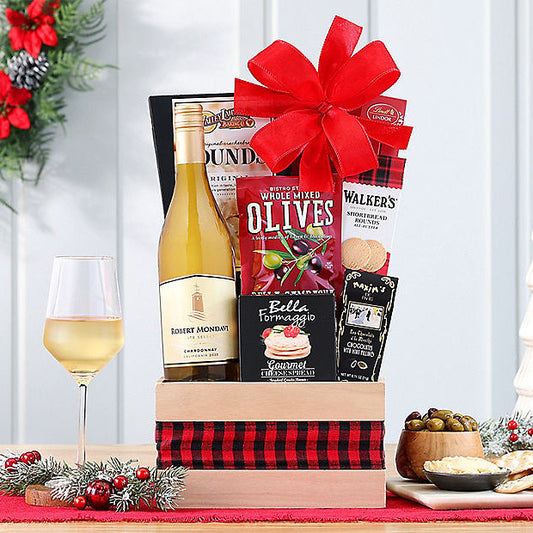 Robert Mondavi Chardonnay: Gourmet Wine Gift Basket - GreatArrivals