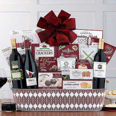 Red Wine Lovers: Holiday Wine Gift Basket - GreatArrivals