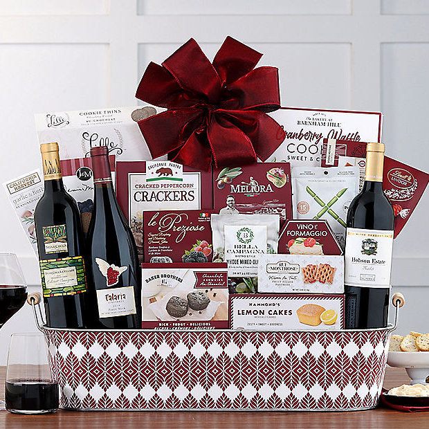Red Wine Lovers: Holiday Wine Gift Basket - GreatArrivals
