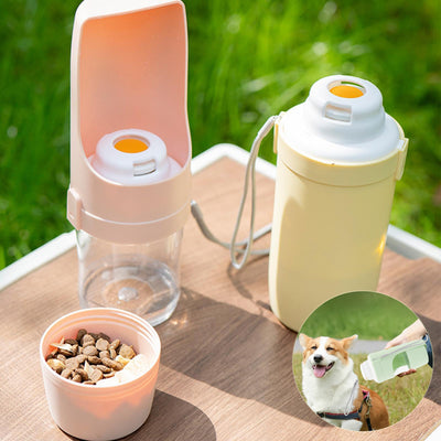 2 In 1 Travel Dog Water Bottle Pet Water Dispenser Feeder Drinking Feeder Dog Outing Water Feeder Pets Outdoor Portable Cup Pet Products - 0 - CJ