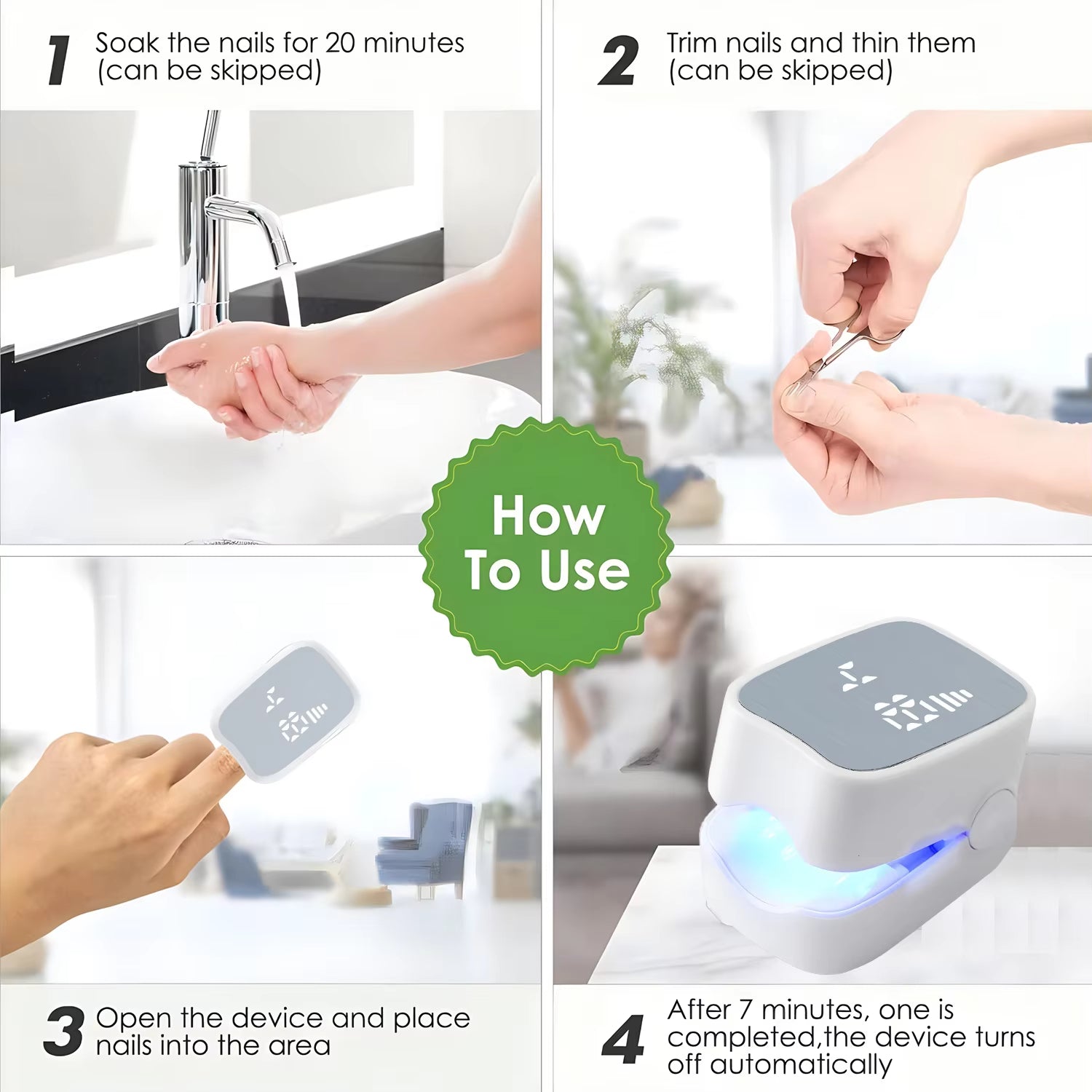 Nail Fungus Laser Treatment LED Light Device Effective Rechargeable Nail Fungus Remover Nail Fungus Cleaning Laser Device Repair Damaged Discolored Thick Fingernails - 5 - CJ