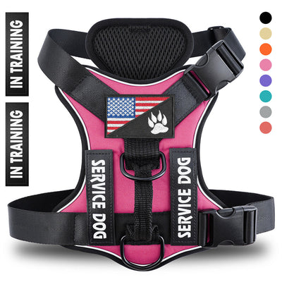 Reflective Breathable Solid Color Polyester Dog Strap - 5 - CJ