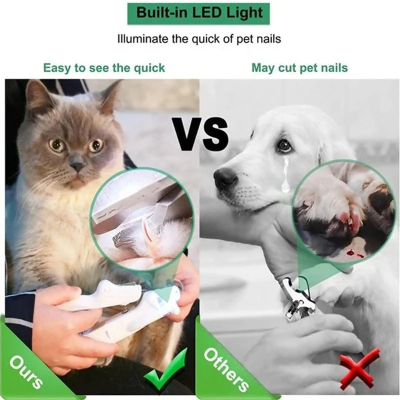 Pet Nail Clippers With LED Light Dogs Cat Nail Scissors Professional Trimmer Tool Care Grooming Supplies - 0 - CJ